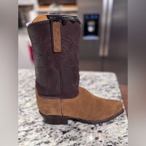 Lucchese Dark Brown and Tan Western Boots